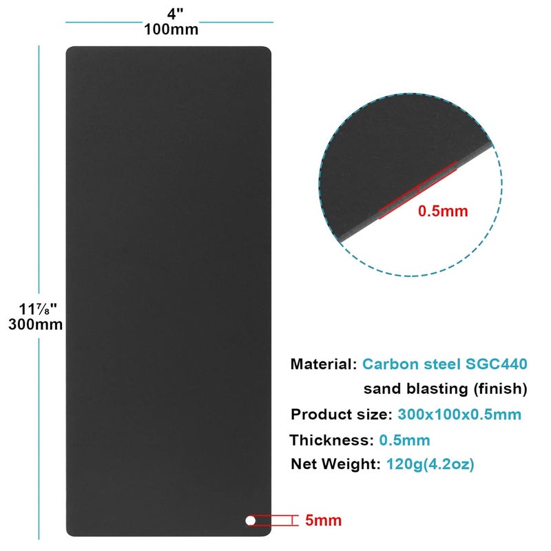 eoere 10 PCS 11-7/8" x 4" Black Steel Plate Sheet, Metal Flat Board Mending Rectangle Plate, Fixing Repair Timber Connector, Thickness 1/64" - Image 2